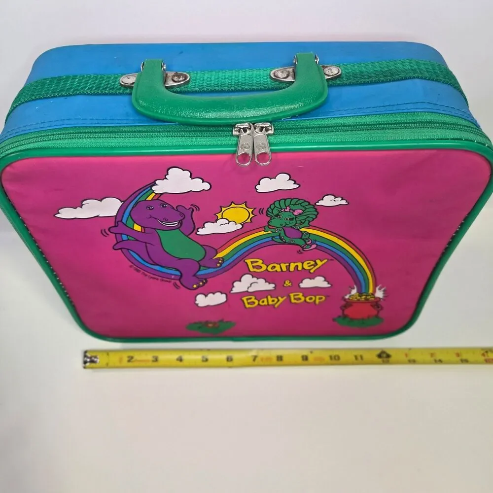 Vintage Barney And Baby Bop Travel Bag 1993 Suitcase Luggage